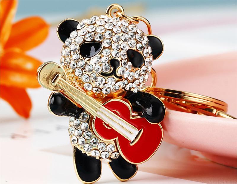 Chinese style crystal car keychain women’s bag pendant metal keychain ring small gift