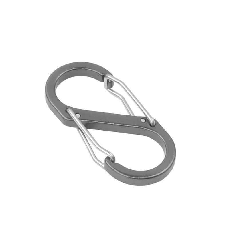 S-type mountaineering buckle aluminum alloy key chain backpack external hook outdoor travel portable quick hanging engraved gift with logo