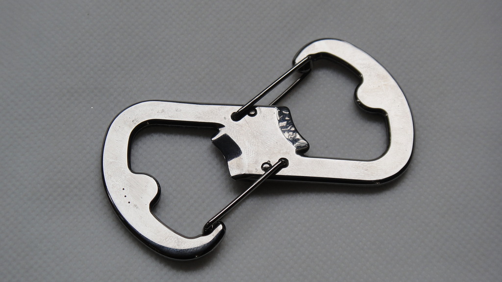 All stainless steel with 2 bottle opener function double head mountaineering buckle