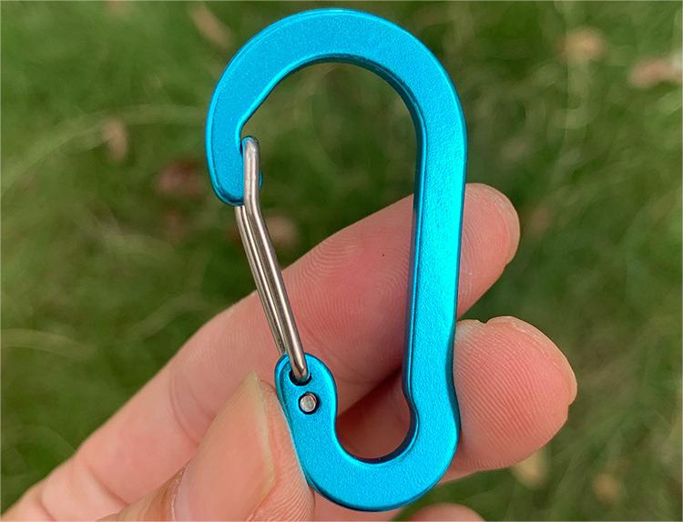 D-type mountaineering buckle aluminum alloy key chain backpack external hook outdoor travel portable quick hanging engraved gift with personalization logo