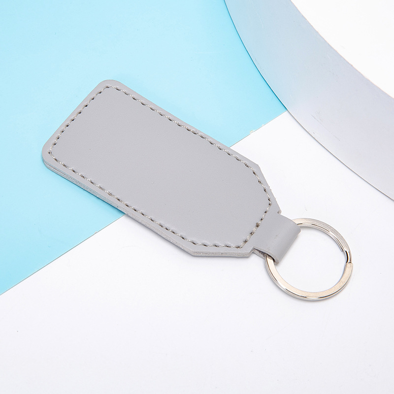  Rectangle PU leather key chain Business activities Advertising small gift key pendant Car leather key ring pendant